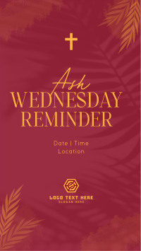 Ash Wednesday Reminder Video Image Preview