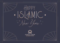 Elegant Islamic Year Postcard Design