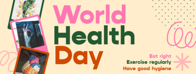 Retro World Health Day Facebook cover Image Preview