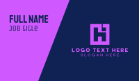 Purple Tech Monogram H & I Business Card Image Preview