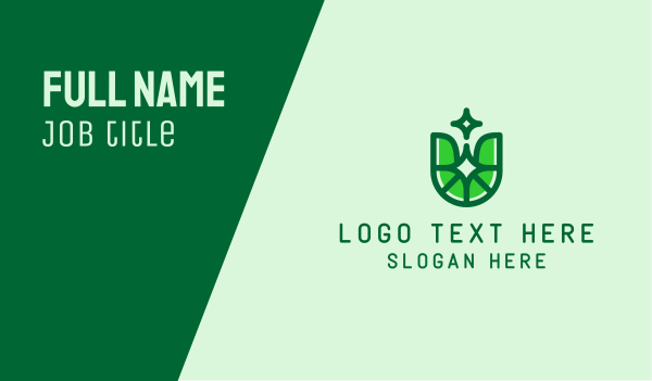 Green Eco Letter U Business Card Design Image Preview