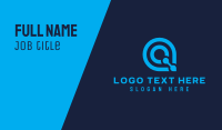 Blue Tech Letter Q Business Card Image Preview