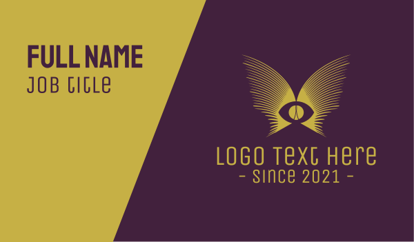 Golden Eye Wings Business Card Design Image Preview
