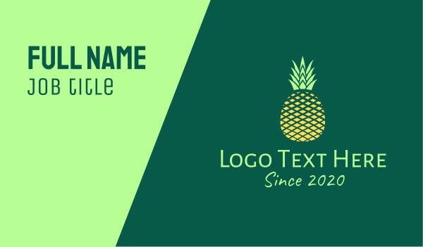 Simple Geometric Pineapple Business Card Design