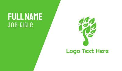 Green Leaf Music Logo Business Card