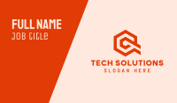 Tech Orange Letter Q Business Card Image Preview
