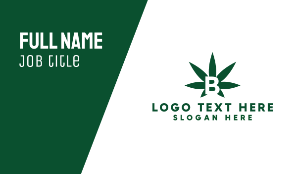 Green Cannabis B Business Card Design Image Preview