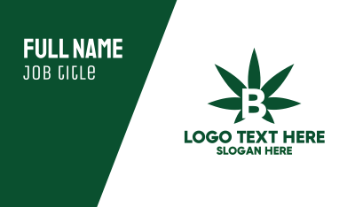 Green Cannabis B Business Card