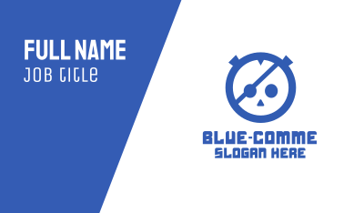Blue Pirate Circle Business Card Image Preview