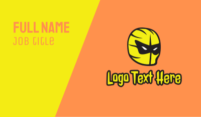 Yellow Superhero Mask Business Card Image Preview