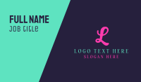 Neon Pink Cursive Business Card Image Preview