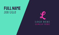 Neon Pink Cursive Business Card Image Preview