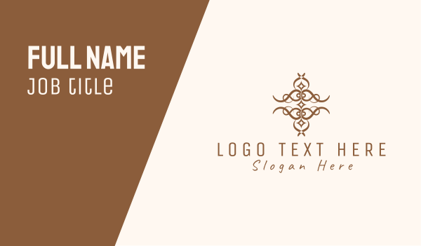 Brown Ornament Line Art Business Card Design Image Preview