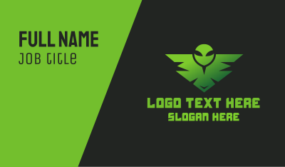 Green Alien Badge  Business Card Image Preview