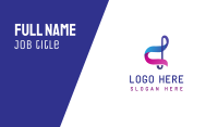 Blue Pink Musical Note Business Card Design