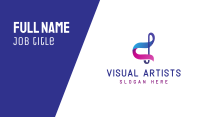 Blue Pink Musical Note Business Card Image Preview