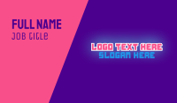 Glowing Gamer Futuristic Wordmark Business Card Image Preview