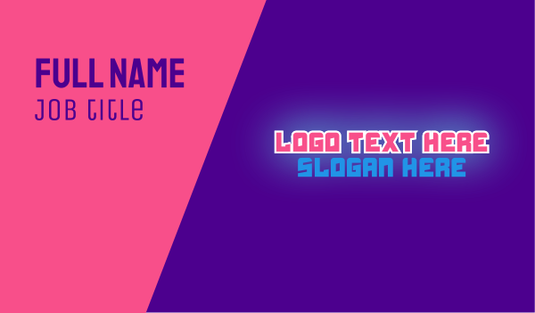 Glowing Gamer Futuristic Wordmark Business Card Design Image Preview