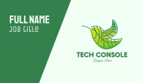 Green Leafy Bird Business Card Design