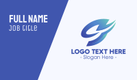 Blue Financial Swoosh Business Card Image Preview