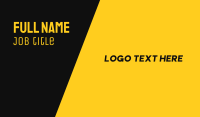 Yellow & Black Modern Business Card Design