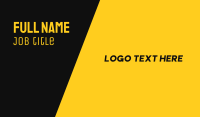 Yellow & Black Modern Business Card Image Preview