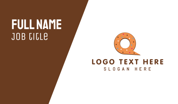Donut Letter Q Business Card Design Image Preview