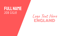 Red & White England Font Text Wordmark Business Card Image Preview