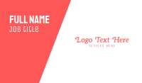Red & White England Font Text Wordmark Business Card Preview