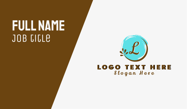 Organic Circle Badge Letter Business Card Design Image Preview