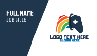 Rainbow Controller Gaming Business Card Design