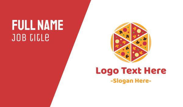 Hexagon Pizza Slices Business Card Design Image Preview