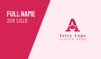 Pink Letter A Flower  Business Card Image Preview