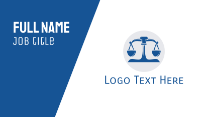 Blue Legal Lawyer Scales Business Card Image Preview