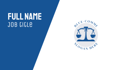 Blue Legal Lawyer Scales Business Card Image Preview