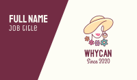 Flower Woman Hat Business Card Image Preview