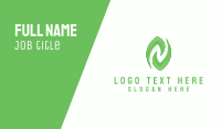 Green Leaf Letter N Business Card Image Preview