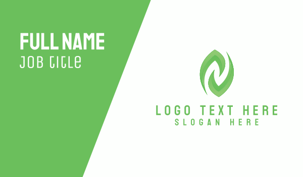 Green Leaf Letter N Business Card Design Image Preview