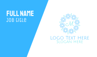 Blue Pastel Ornamental Wreath Lettermark Business Card Image Preview