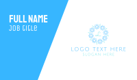 Blue Pastel Ornamental Wreath Lettermark Business Card Preview