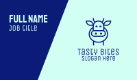 Minimalist Blue Cow Business Card Image Preview