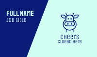 Minimalist Blue Cow Business Card Image Preview