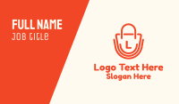 Orange Shopping Bag Lettermark Business Card Image Preview