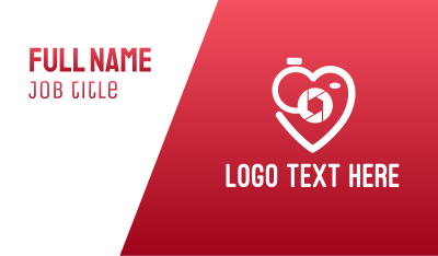 Shutter Heart Outline Business Card Image Preview