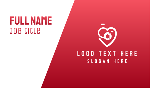Shutter Heart Outline Business Card Design Image Preview