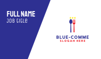 Blue & White Stars Cuisine Business Card Image Preview