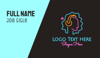 Neon Disco DJ Headphones  Business Card Image Preview