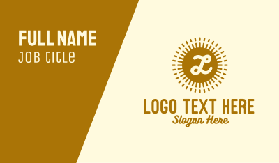Gold Sun Lettermark  Business Card Image Preview