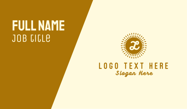 Gold Sun Lettermark  Business Card Design Image Preview
