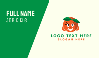Happy Orange Mascot Business Card Design